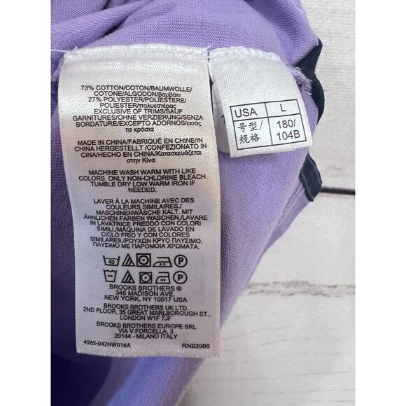 Brooks Brothers Men Purple Polo Size LG Short Sleeve - Picture 3 of 5